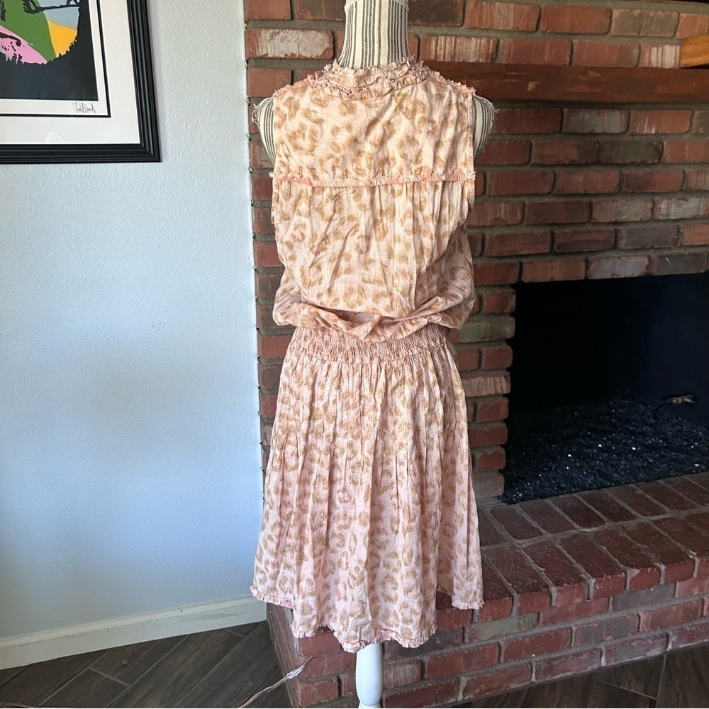 Lola Austrailia Pink Leopard Print Sleeveless Cotton Dress Sz S - Picture 7 of 8